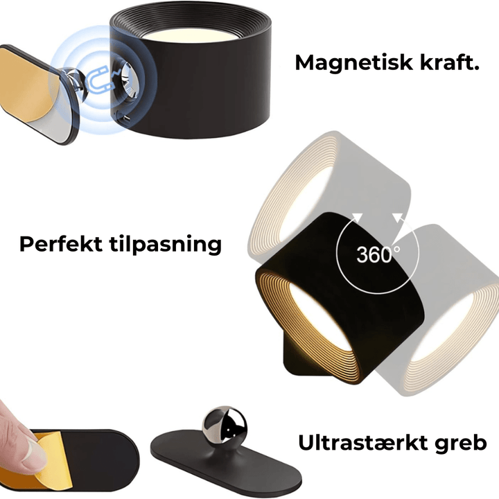 Skanto | Flexilight Trådløs Vegglampe Berøring 360 Rotasjon