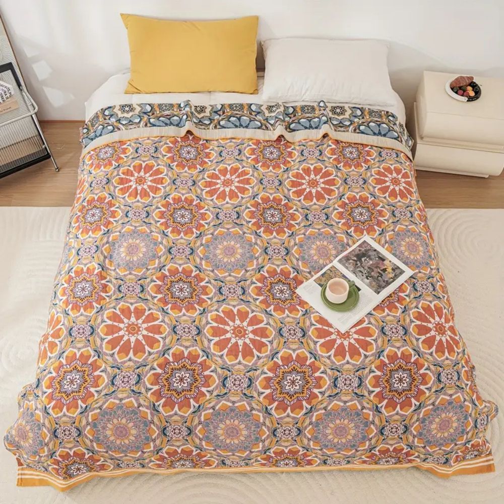 Skanto | Boho Flora Tone Cotton Blanket