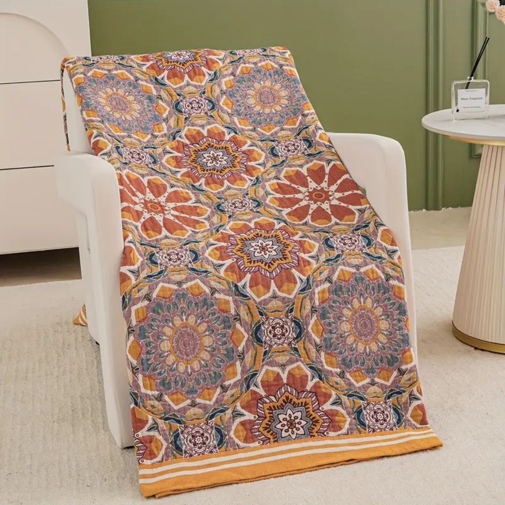 Skanto | Boho Flora Tone Cotton Blanket