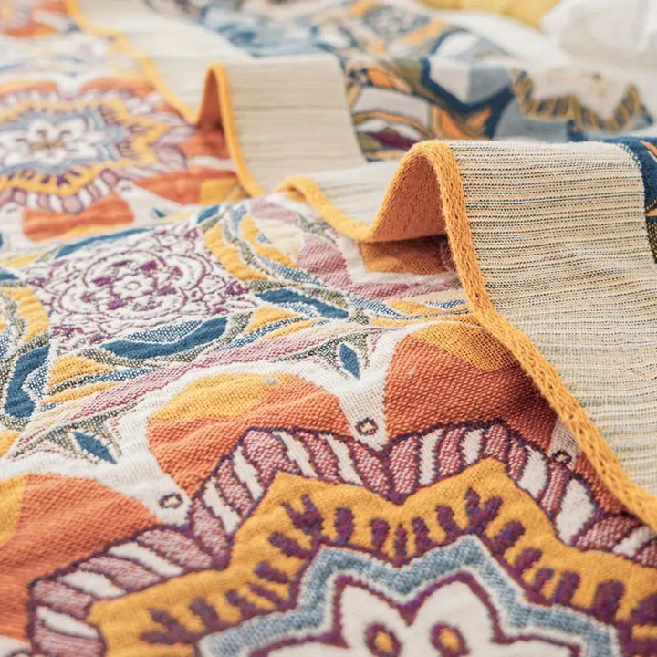 Skanto | Boho Flora Tone Cotton Blanket