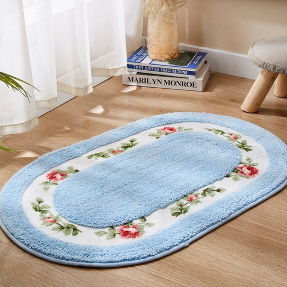 Skanto | Floral Oval Plush Badmatte