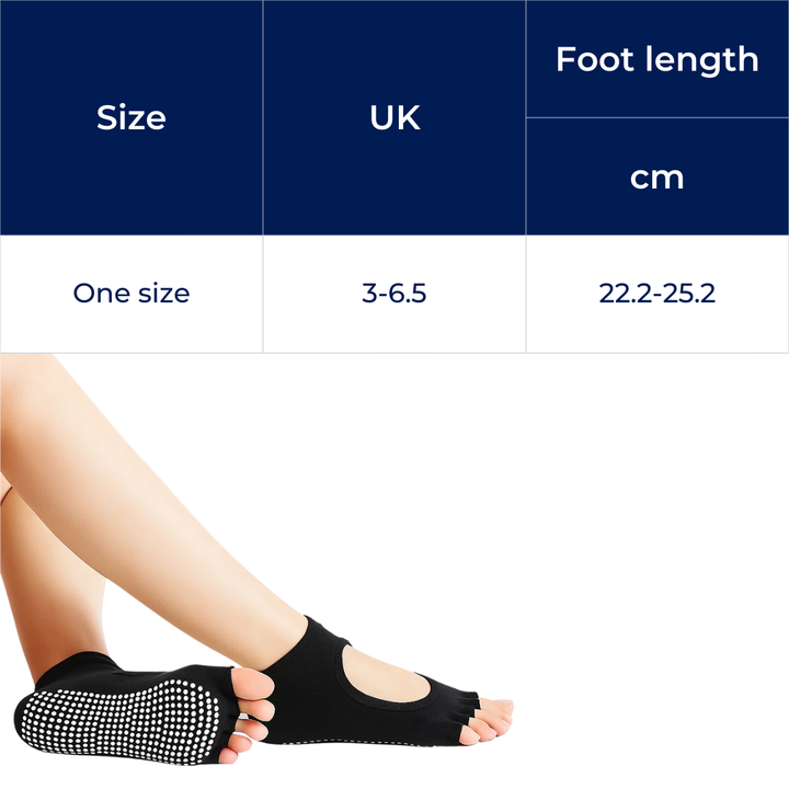 Slip Yoga Grip Socks – Åpen Tå & Pustende – Gummiert Såle for Kvinner – Stabilitet Balanse Komfort i Yoga & Pilates Skanto