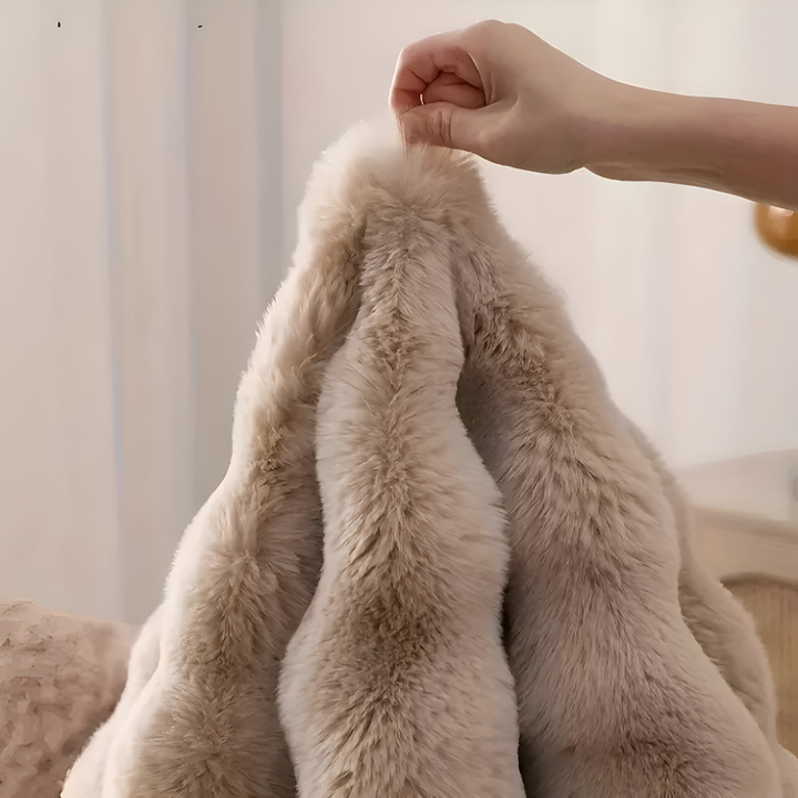 Rund Fløyelsmyk Rutsjesikker Gulvmatte – Koselig Fleece Hjemmedekorasjon | Skanto