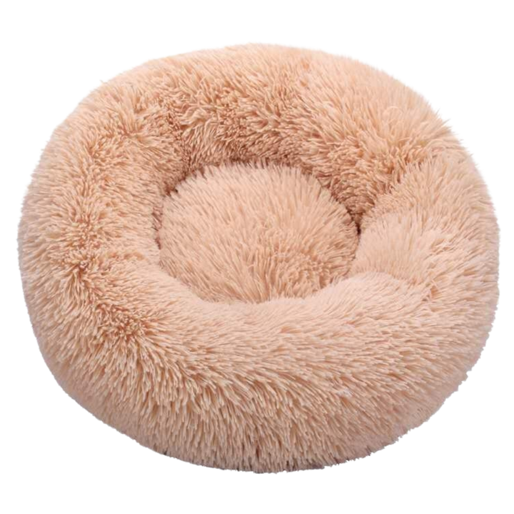 Smultring kjæledyrseng i fluffy plysj