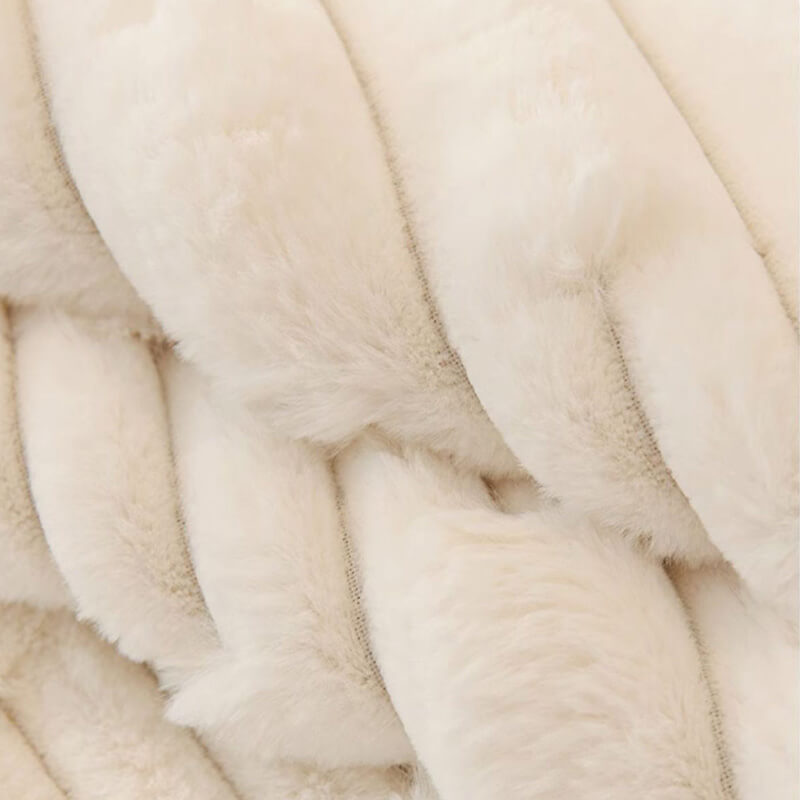Fluffy Plush Stripet Møbelbeskytter Sofa Deksel - Rutsjfritt | Skanto