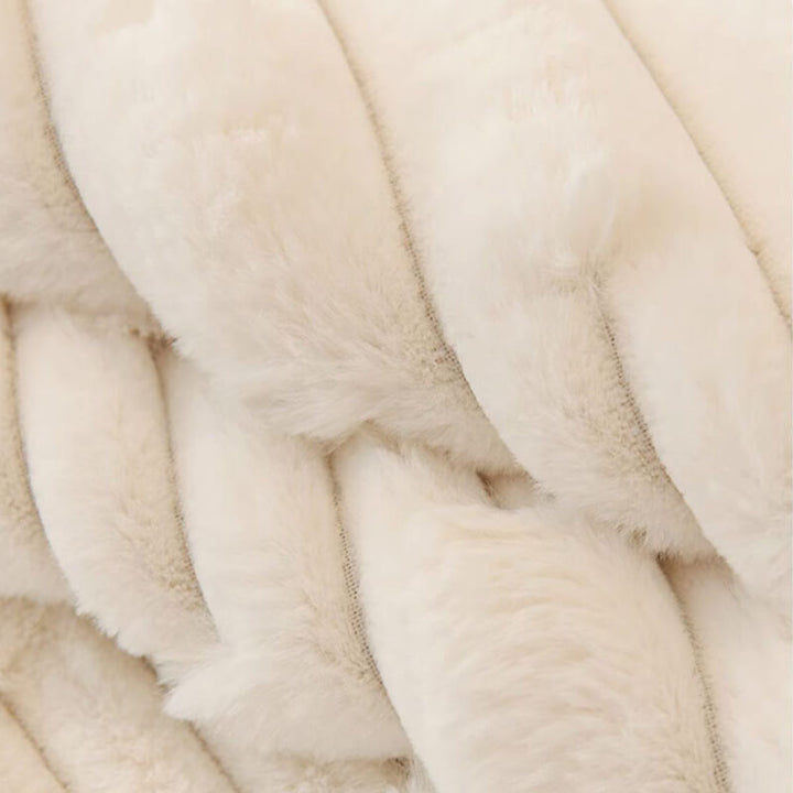 Fluffy Plush Stripet Møbelbeskytter Sofa Deksel - Rutsjfritt | Skanto