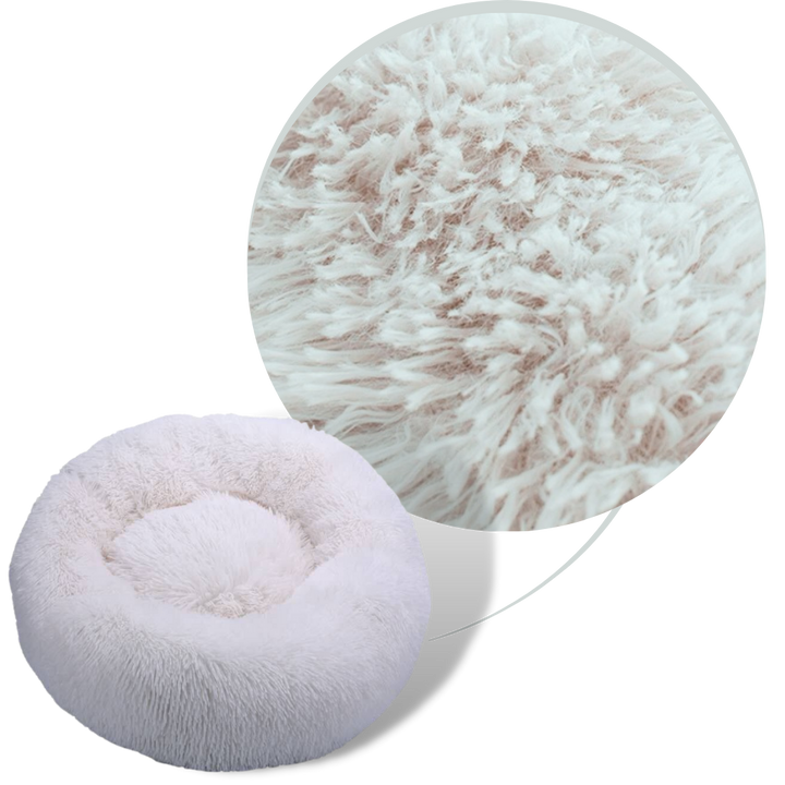 Smultring kjæledyrseng i fluffy plysj