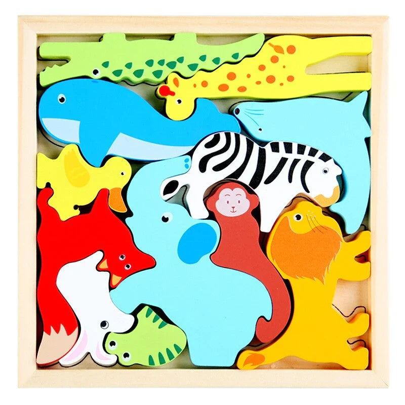 Skanto | WoodlandPuzzle - Hvordan passer formene inn i rammen? - Formpuzzle