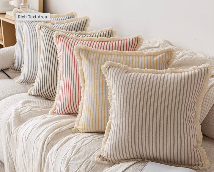 Skanto | Elegant putevar med jacquardmønster og frynser - bomull-lin blanding