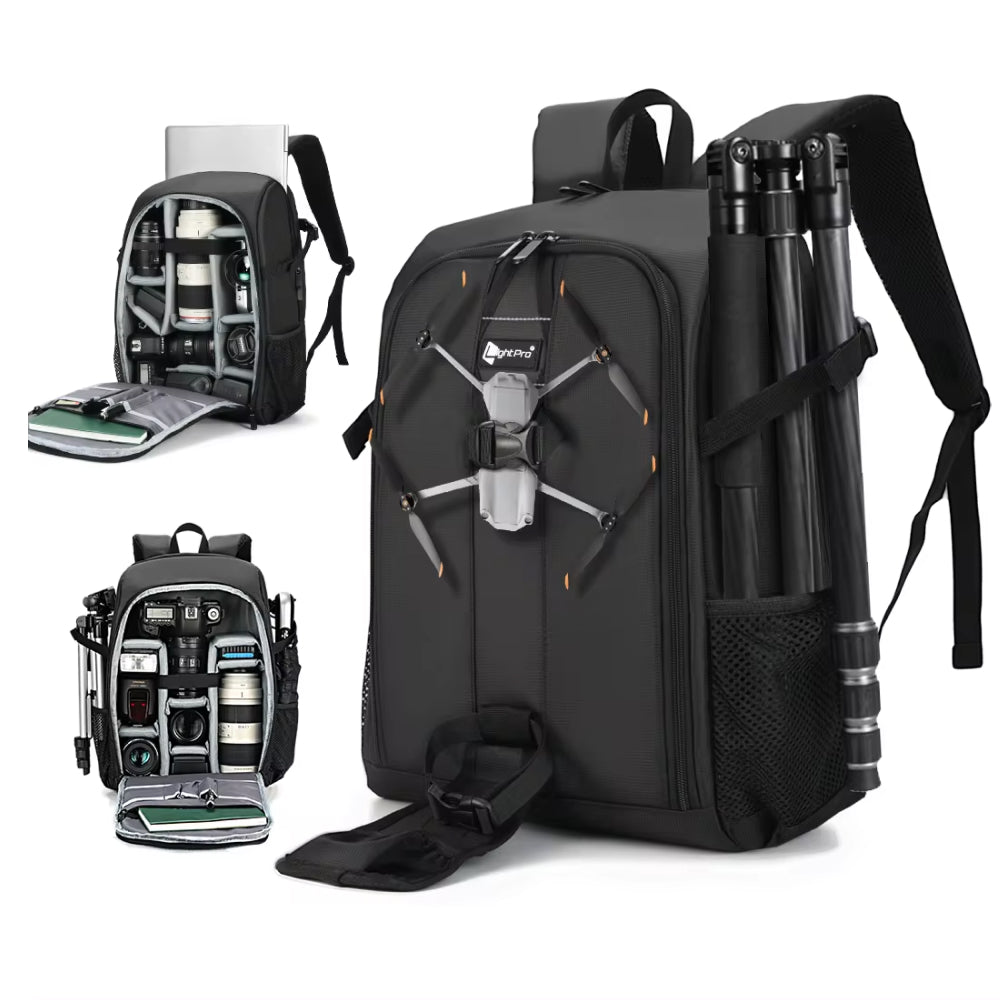 Skanto | Profesjonell Kamera Bag Ryggsekk - Vanntett, Romslig, og Ideell for DSLR Utstyr