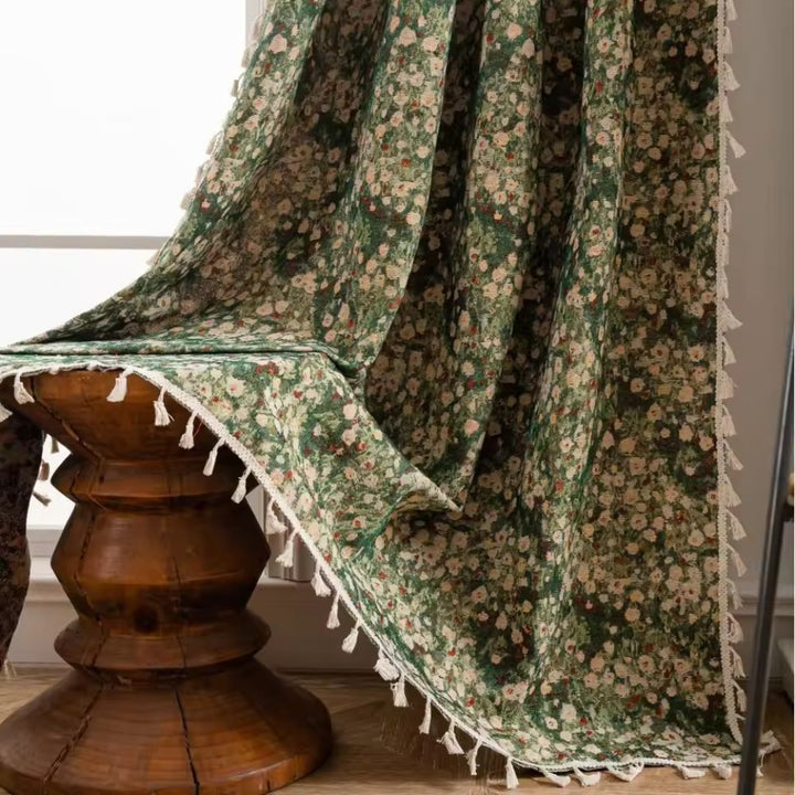 Skanto | Fransk Vintage Blomster Mønster Gardin