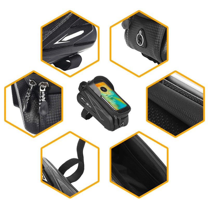 Norvo | Vanntett sykkelseteveske med berøringsskjerm og mobiltelefonrom