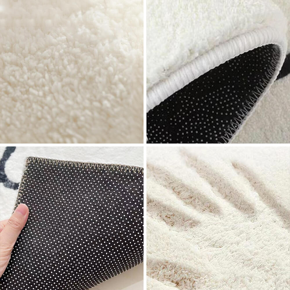 Skanto | Falsk Cashmere Rutete Koselig Nattbordteppe Uregelmessig Form Teppe
