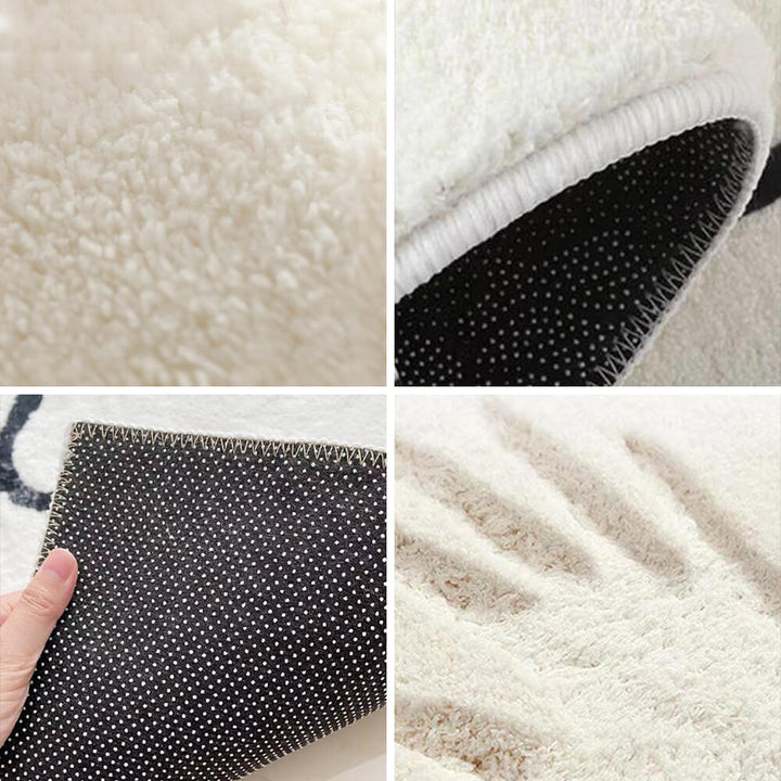 Skanto | Falsk Cashmere Rutete Koselig Nattbordteppe Uregelmessig Form Teppe
