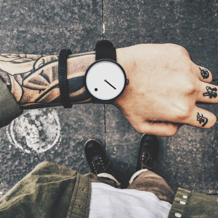 Skanto | IcoolGadgets Kvarts klokke menn Luksus Casual Svart Japan kvarts klokke Enkel Designer Moteklokke mann