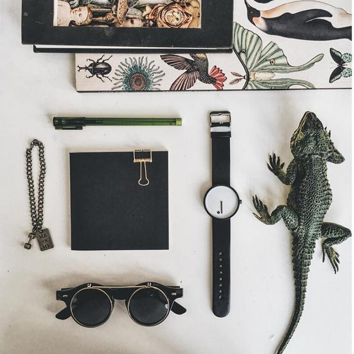 Skanto | IcoolGadgets Kvarts klokke menn Luksus Casual Svart Japan kvarts klokke Enkel Designer Moteklokke mann