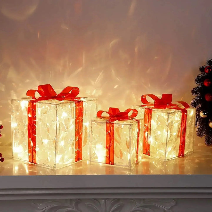 Skanto | Luminøs juletrekasse med 100 LED-lamper for festlig dekorasjon