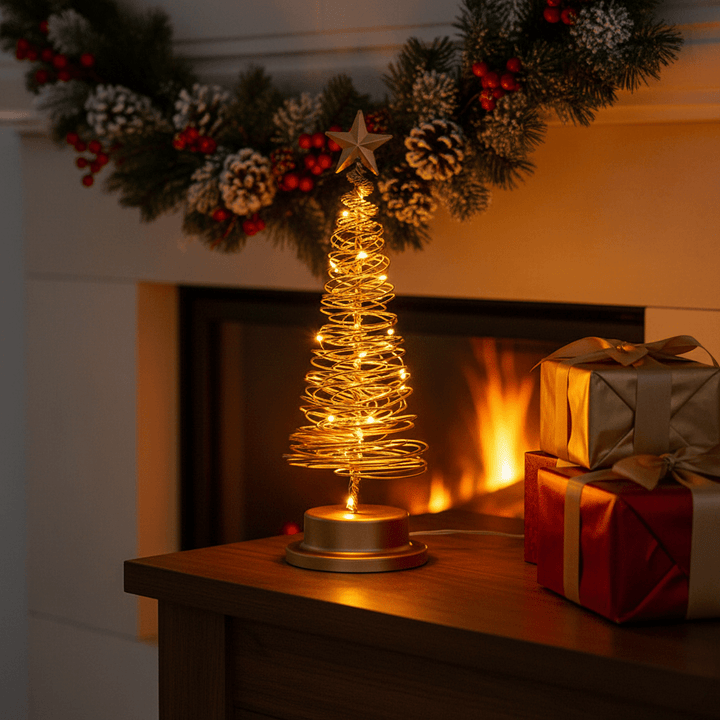 Skanto | LED juletre med spiraldesign og stjernedetalj (33 cm)