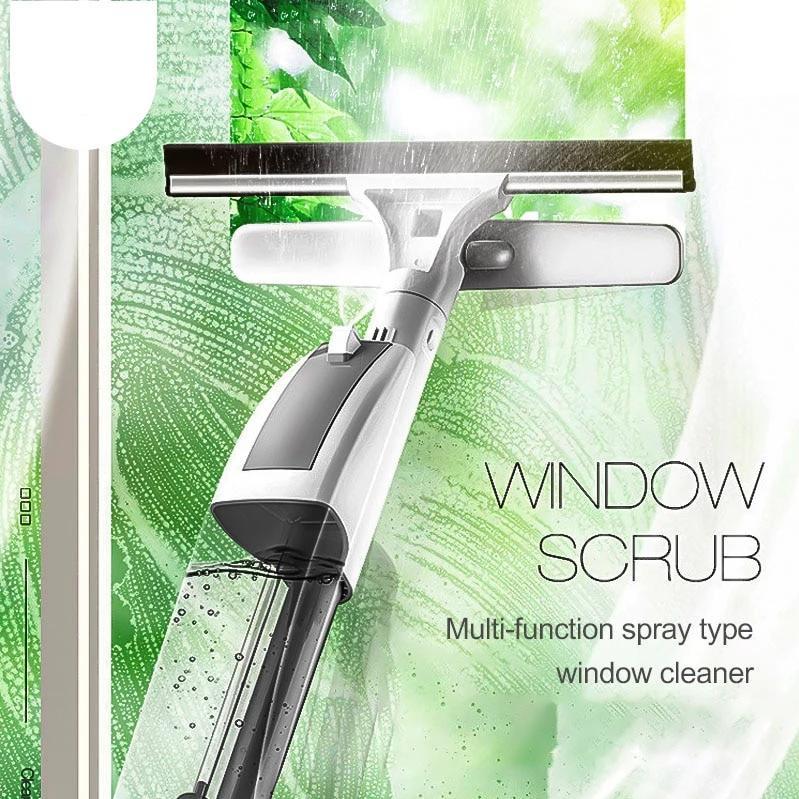 Skanto | Glassrengjøringsbørste med vannspray Vindu renser Høy kvalitet aluminium lang håndtak Tørker og klut combo silikon