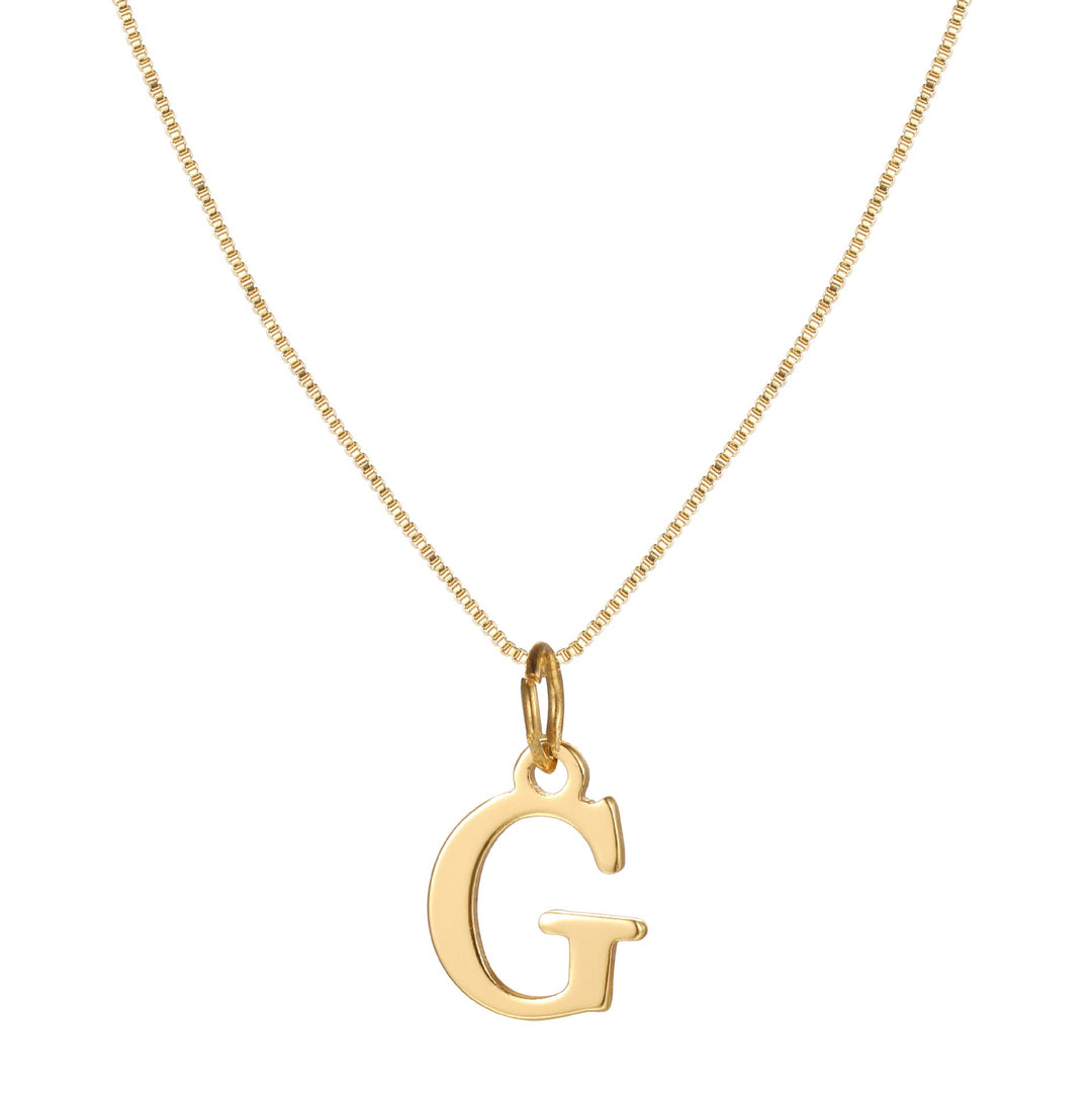 Skanto | 14k Minimal Serif Initial Halskjede