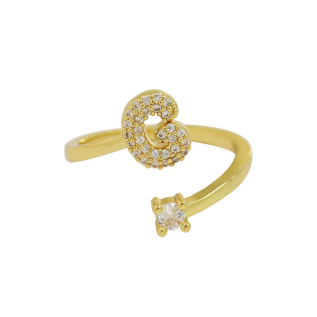 Skanto | Delikat Boble Diamant Innpakning Initial Ring