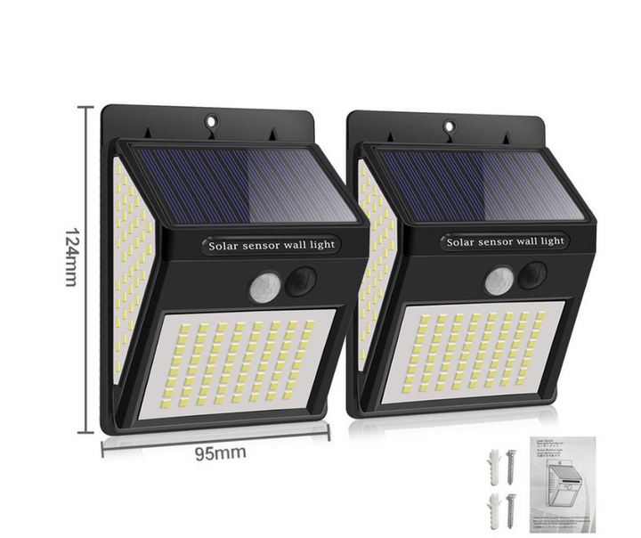 Sterk solarlampe med bevegelsessensor - Sterkt lys uten kabler | Skanto