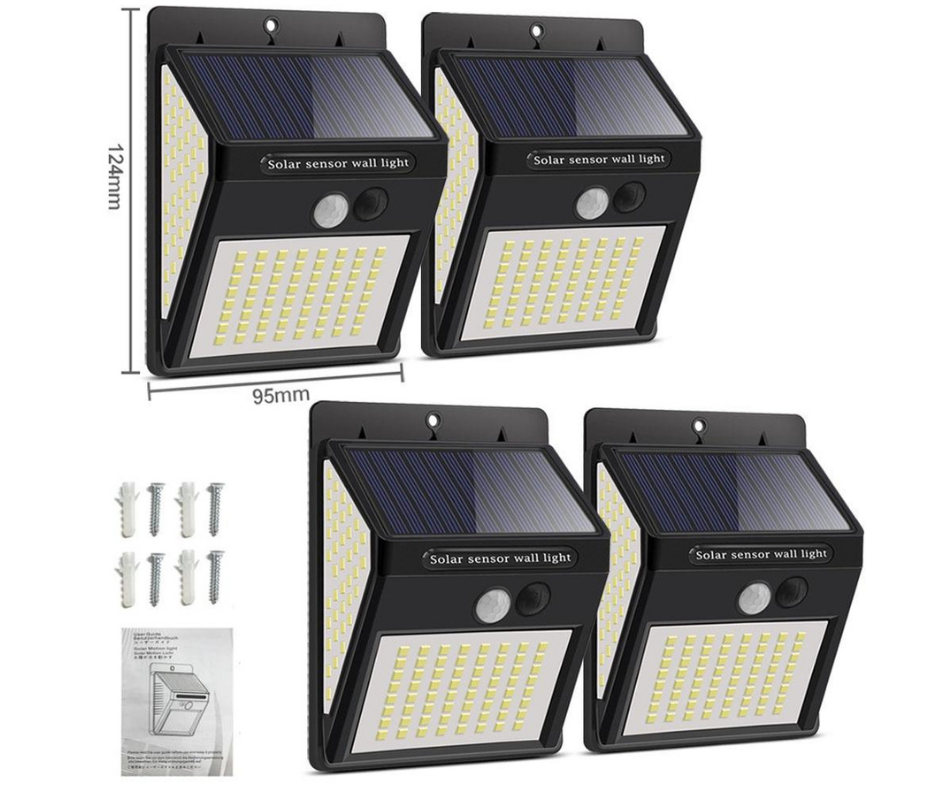 Sterk solarlampe med bevegelsessensor - Sterkt lys uten kabler | Skanto