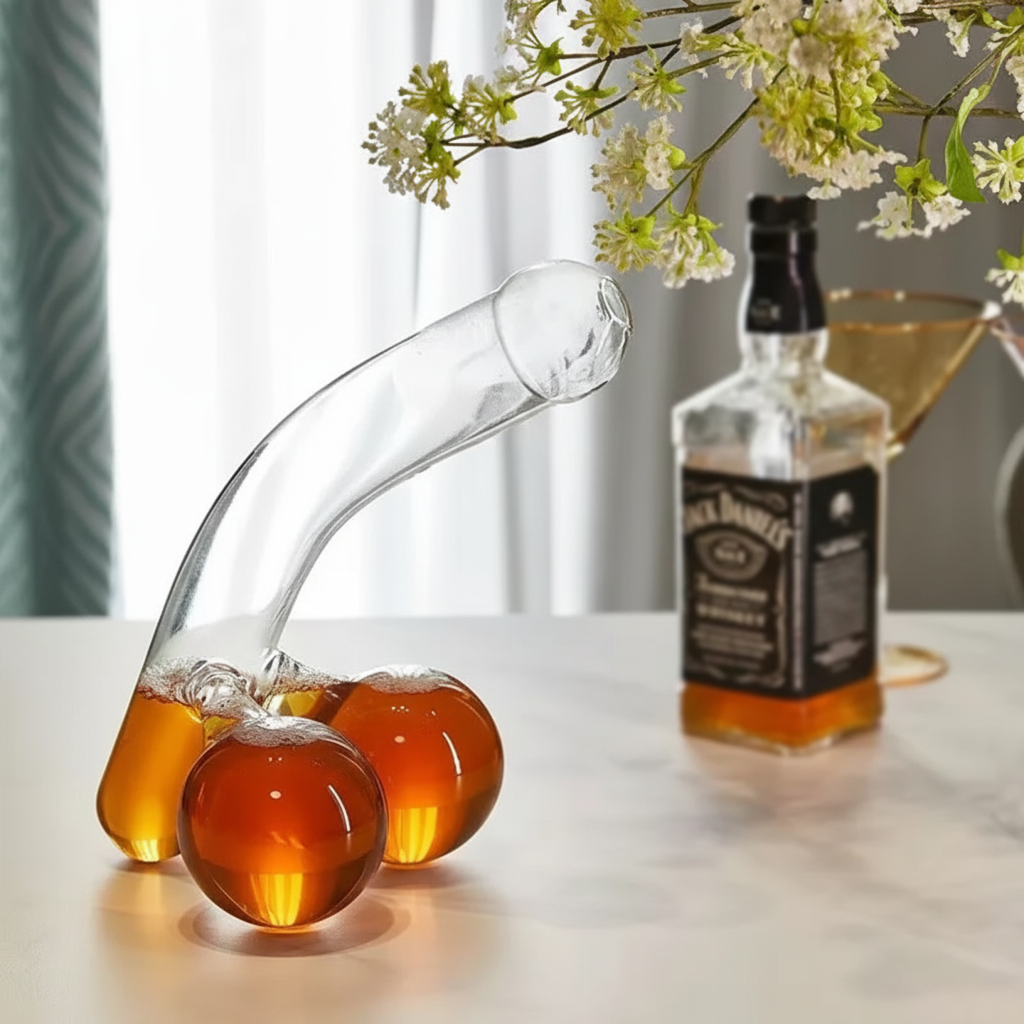 Norvo | Blyfri Glasskaraffel for Brennevin | Unikt Design | Kapasitet 600 ml