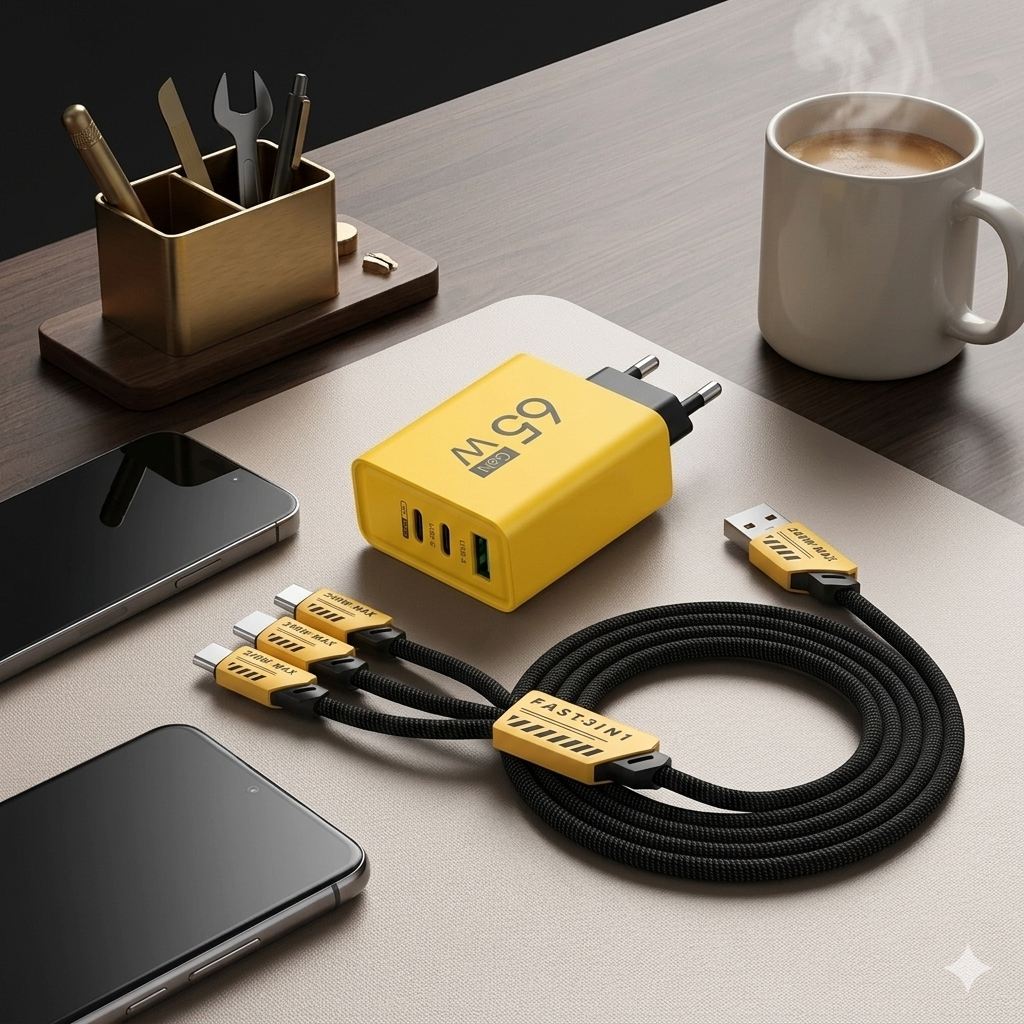 120W USB hurtiglader med 4 porter | Skanto