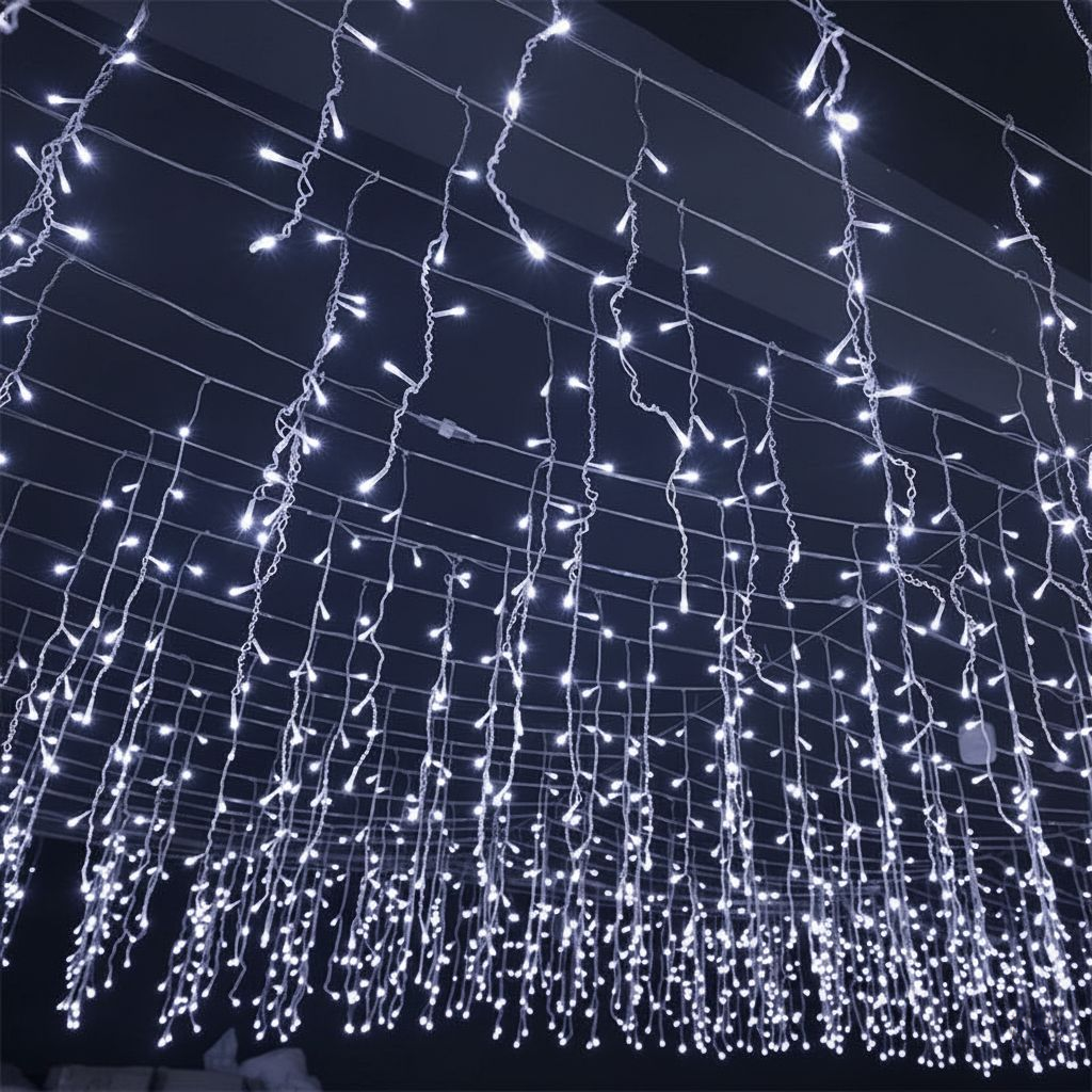 Skanto | 50m LED Istapp Gardinlys – 36V Lavspent Julelys Utendørs Vanntett