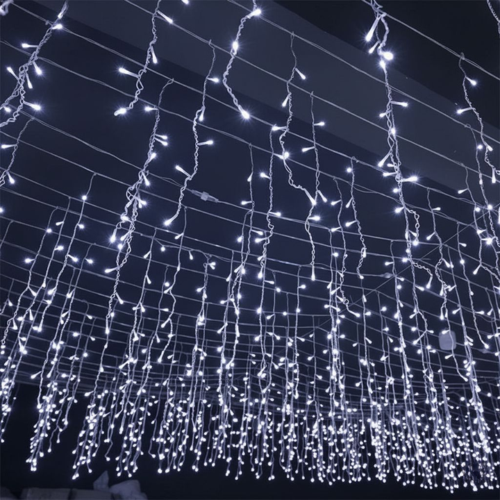 Skanto | 50m LED Istapp Gardinlys – 36V Lavspent Julelys Utendørs Vanntett