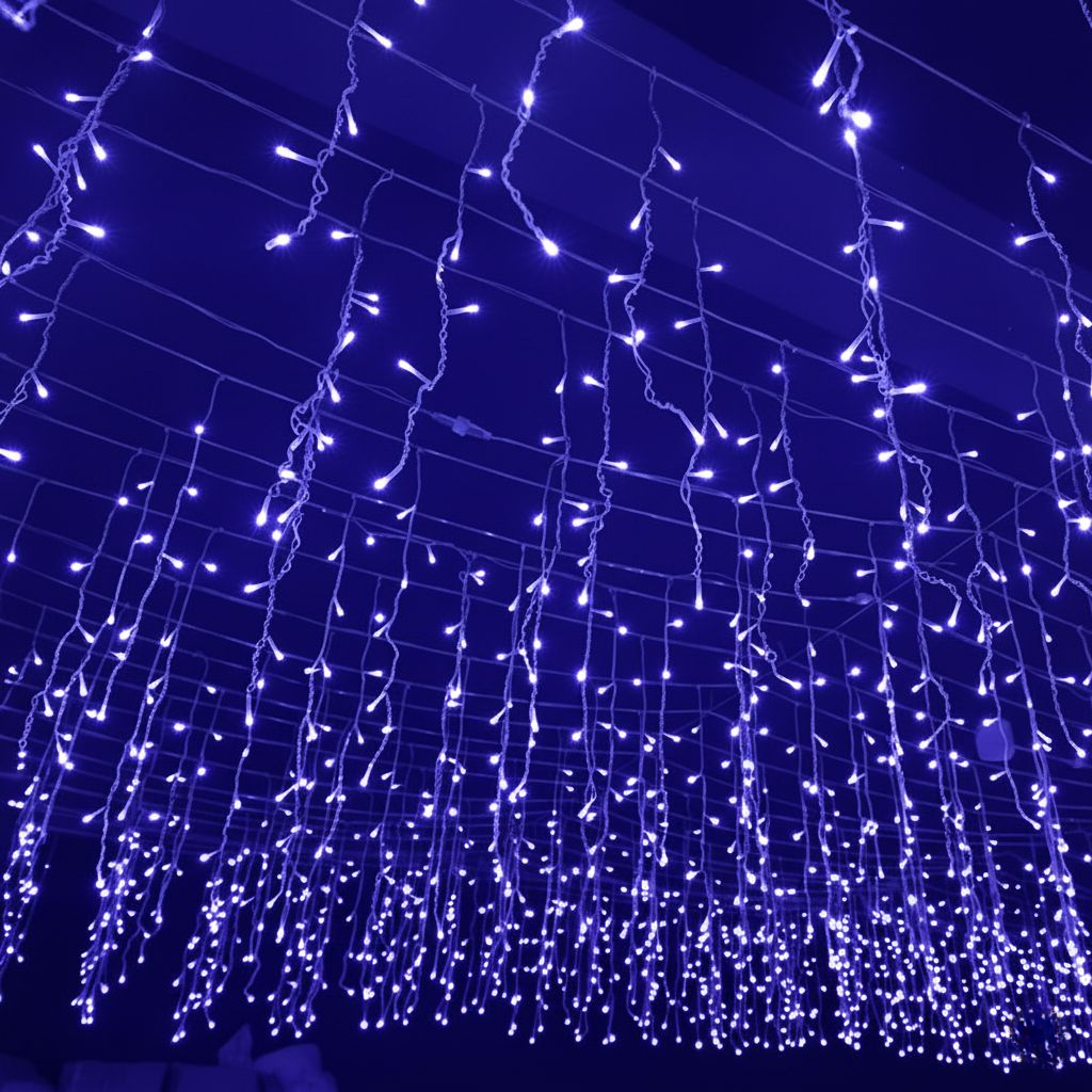 Skanto | 50m LED Istapp Gardinlys – 36V Lavspent Julelys Utendørs Vanntett