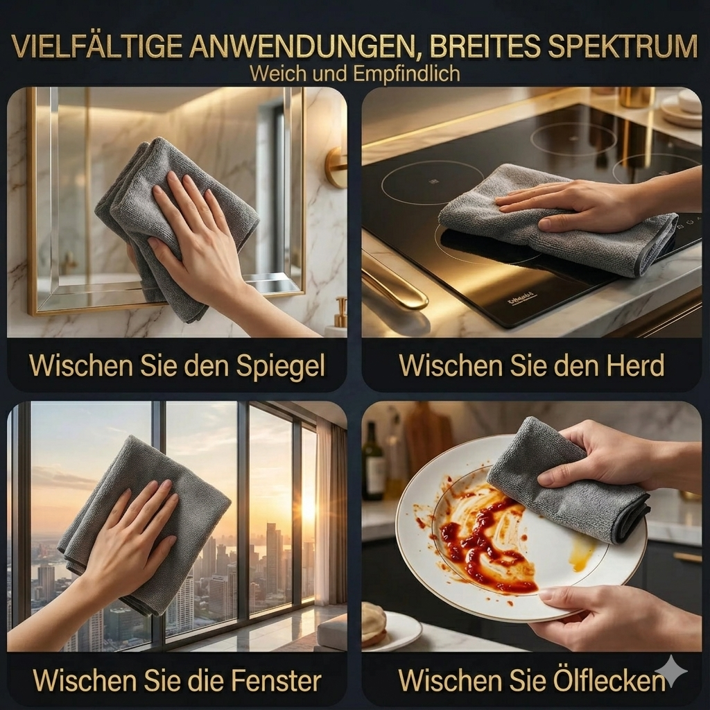 Mikrofiber Glassrensekluter 10-Pakning | Skanto