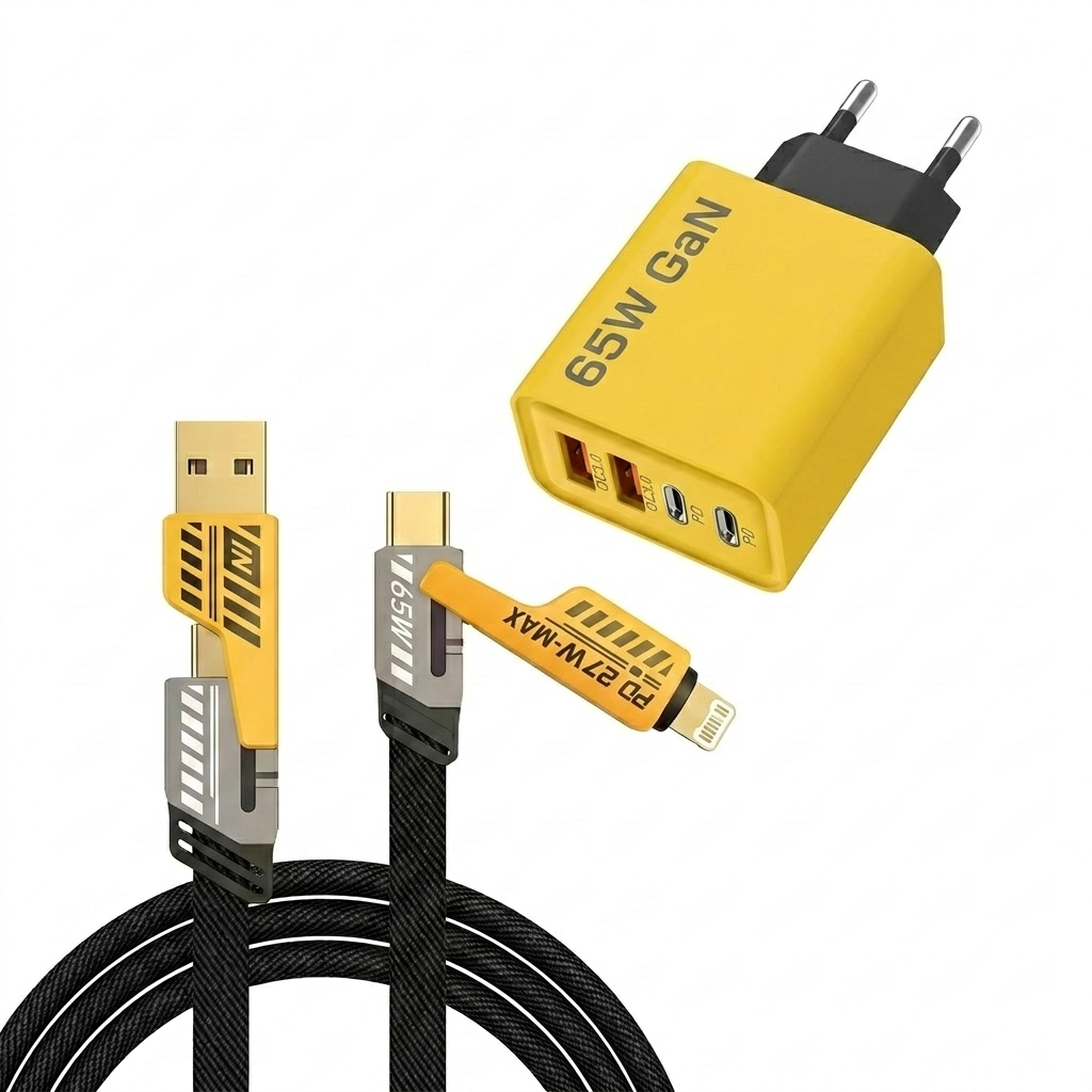 120W USB hurtiglader med 4 porter | Skanto