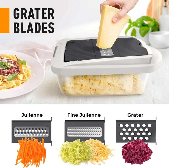 Grønnsakskutter med 8 blader og samleboks | Skanto