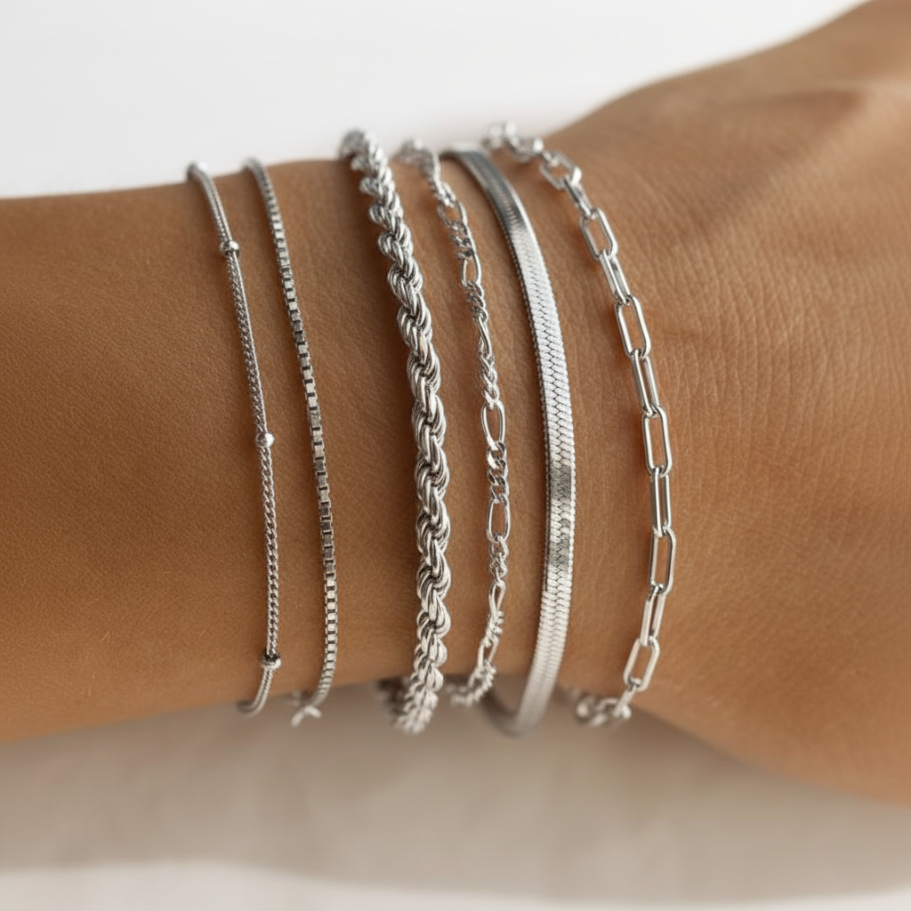 Skanto | 6pc Klassiske Armbånd Stabel