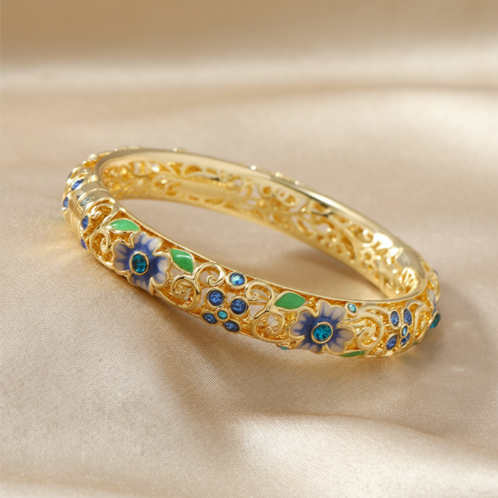 Skanto | 14k diamant aksentert blomster armbånd