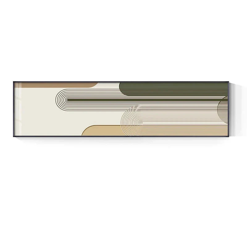 Geometriske kurvelinjer jordtoner veggkunst Fine Art lerretsutskrifter Moderne bredformatbilder for stuen over sofaen kunst for over sengen | Skanto
