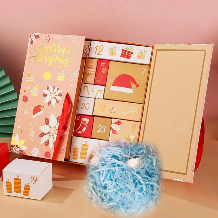 Skanto | Personlig DIY Adventskalender – Tom bokssett for 24 dager juleopptelling med festlig design
