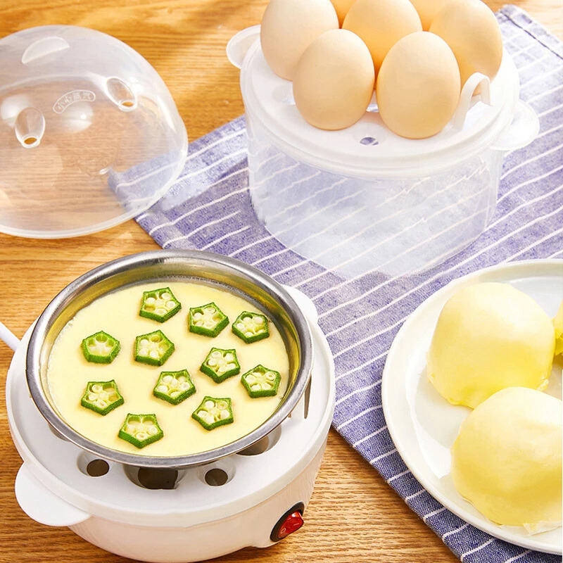Skanto | Elektrisk eggkoker og damper – Kompakt multifunksjonsenhet for perfekte egg og dampet mat