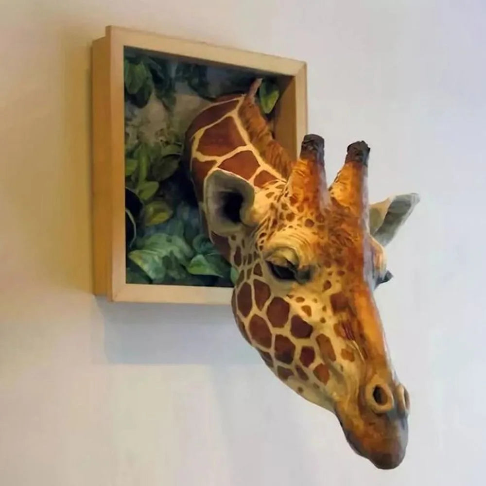 Skanto | Giraffhode - Veggdekorasjon - 3D-skulptur - Livsstilsdekorasjon