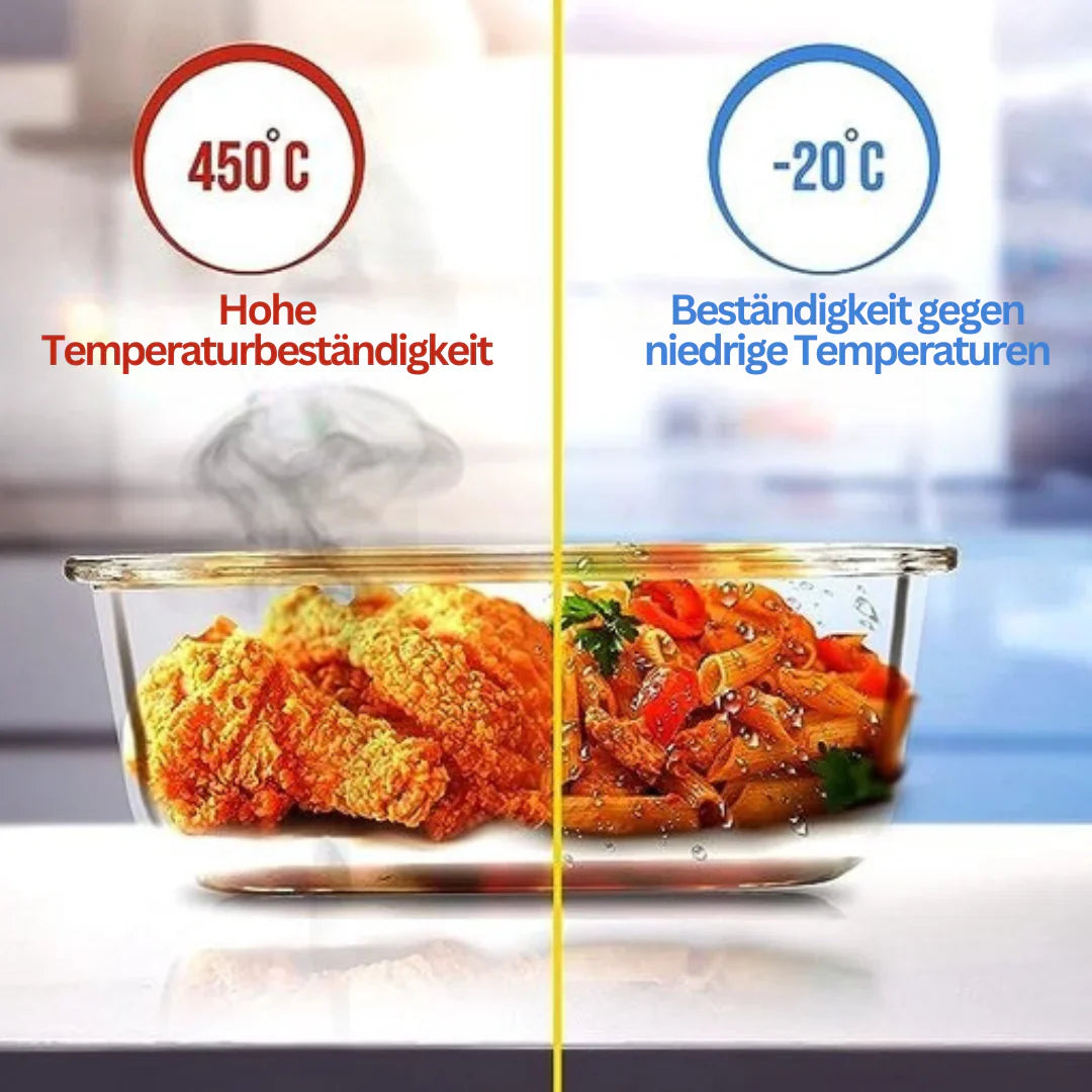 Skanto | Glass Fresh Storage Containers Set – Tett oppbevaringsbeholdere med lokk for kjøkken og måltidsforberedelse