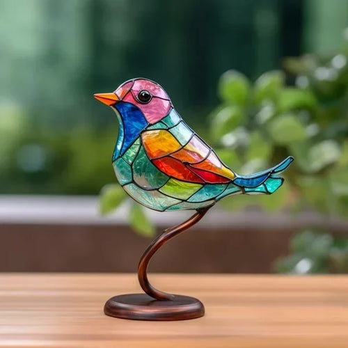 Skanto | Glass Stained Bird Sculpture Ornament
