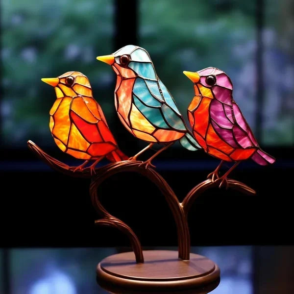 Skanto | Glass Stained Bird Sculpture Ornament