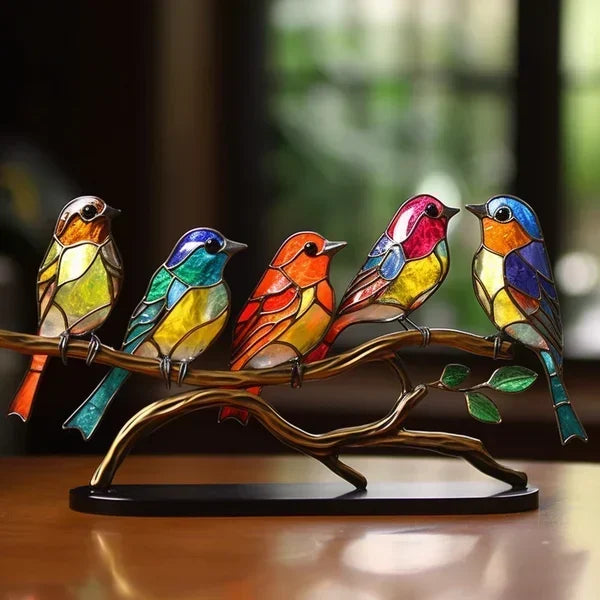 Skanto | Glass Stained Bird Sculpture Ornament