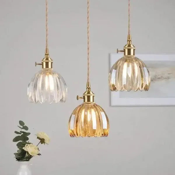 Skanto | Elegant Glassehengende Lampe i Blomsterform