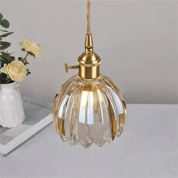 Skanto | Elegant Glassehengende Lampe i Blomsterform