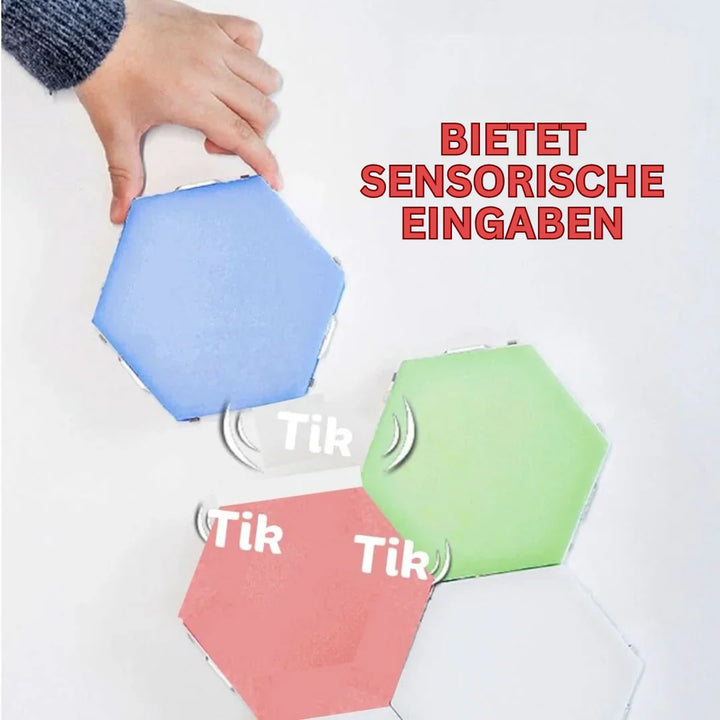 Skanto | Interaktive heksagonale LED-paneler med RGB fargekontroll og musikksynkronisering