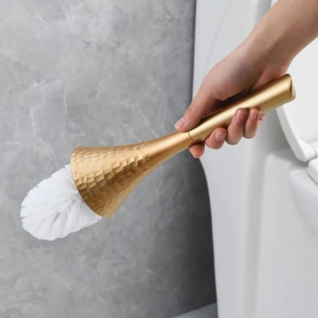 Skanto | Elegant toalettbørste i gullutseende for stil, hygiene & luksus på badet