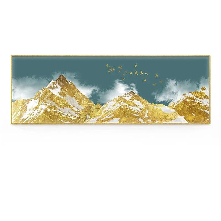 Golden Mountain Landskap Bredformat Veggkunst Fineart Lerretsutskrifter Store Størrelser Bilder For Over Sofaen Bilde For Over Sengen | Skanto